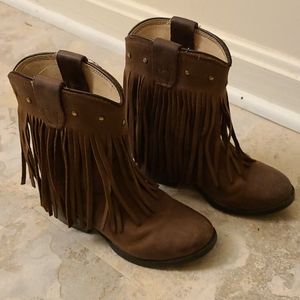 Old west fringe cowgirl boots